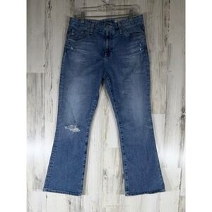AG Adriano Goldschmied Jodi Crop Jeans 28R High Rise Slim‎ Flare Distressed